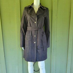 New OPTIONELLE Blue Denim Trench Coat 8